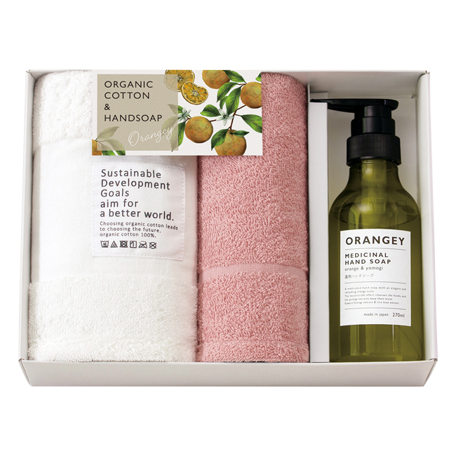 ORANGEY〈オランジー〉　薬用ハンドソープ・フェイスタオル・ハンドタオルセット　No.42　（ピンク）｜特選ギフト｜