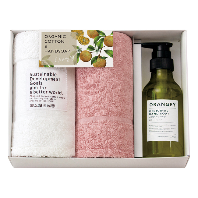 ORANGEY〈オランジー〉　薬用ハンドソープ・フェイスタオル2Pセット　No.47　（ピンク）｜特選ギフト｜