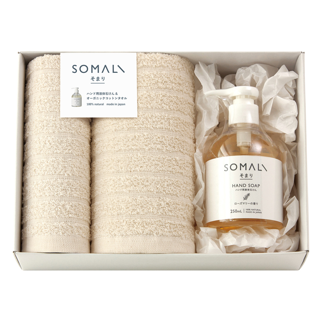 そまり　ハンド用液体石けん・フェイスタオル・ハンドタオルセット　No.40｜特選ギフト｜